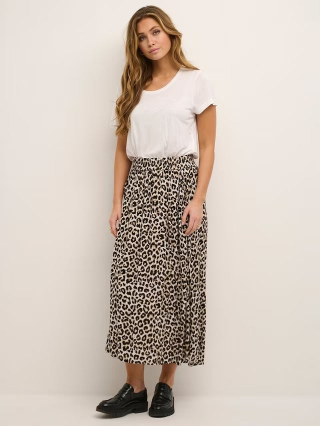 Midi Leopard Print Skirt