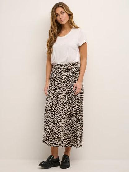 Midi Leopard Print Skirt